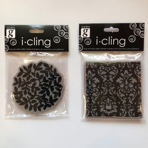 STUDIO G Floral + Baroque i-Cling Foam Cling Rubber Stamps Set of 2, RARE, NEW!
